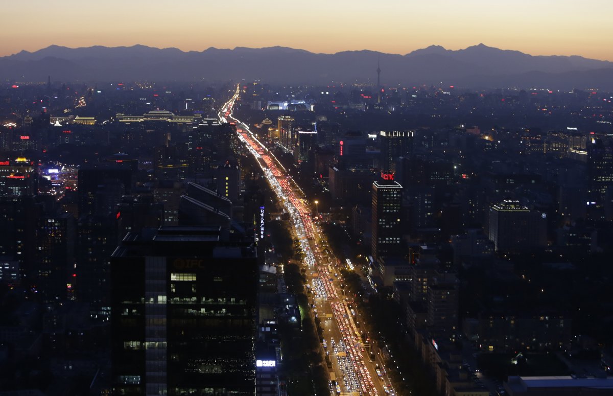 Pekin'de akşam trafiği